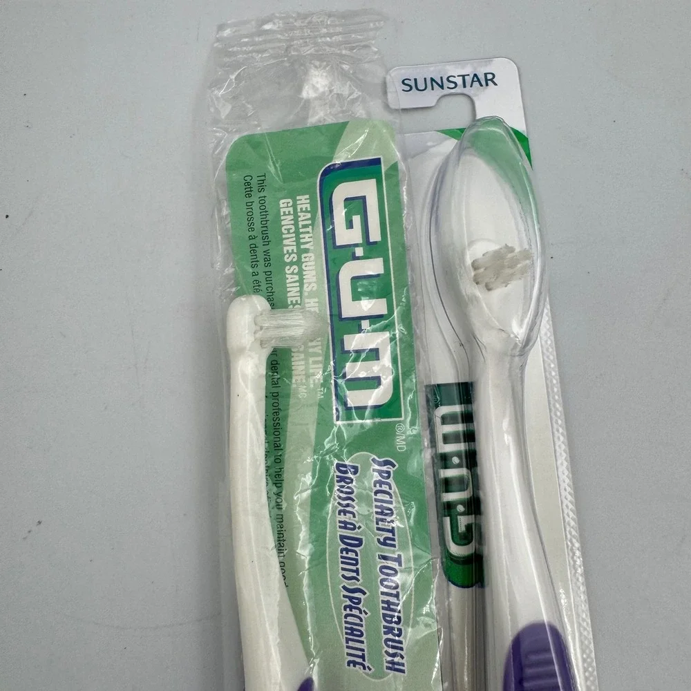 GUM Specialty Toothbrush Purple 308 End-Tuft 2-Pack NEW